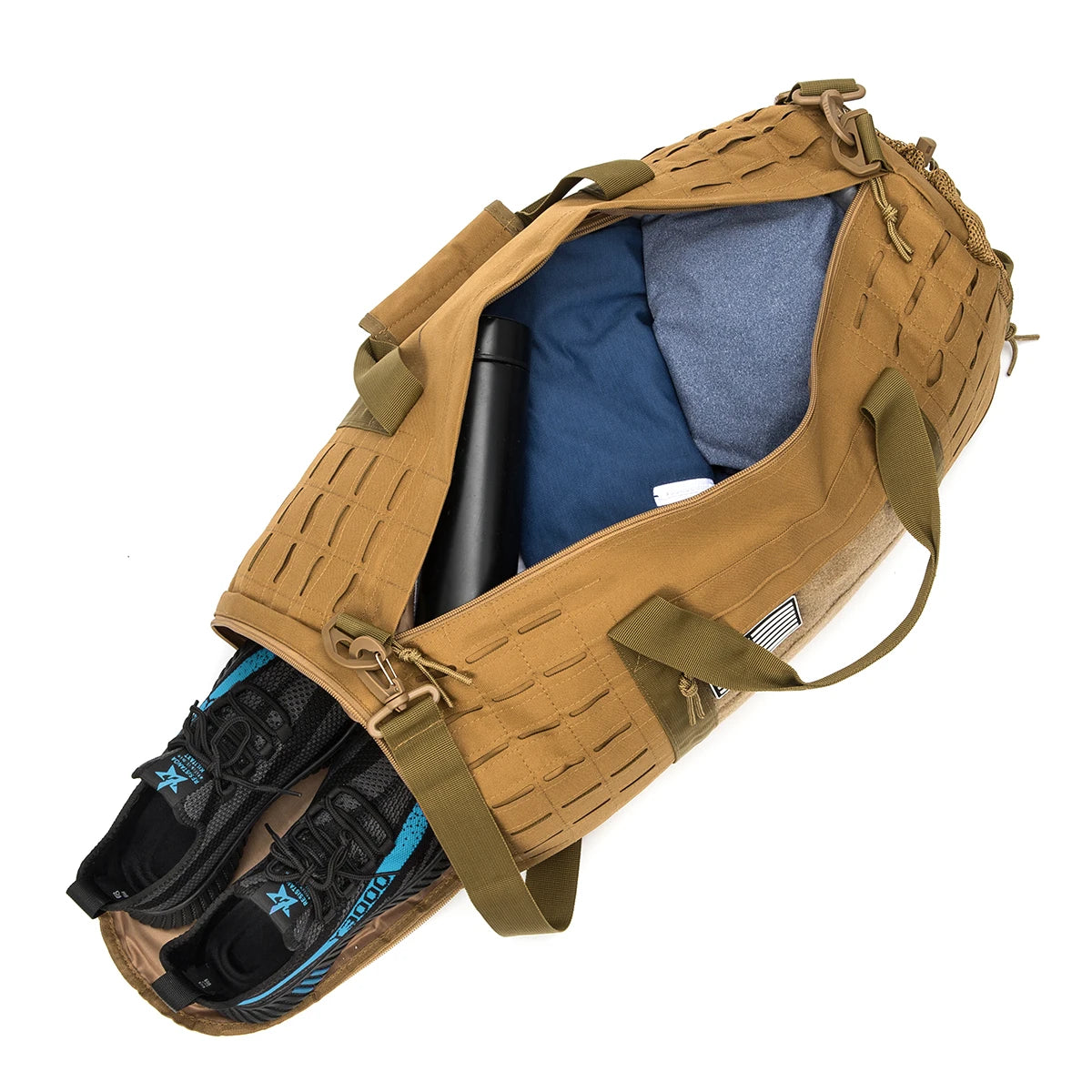 40L Tactical Travel Bag For Men Women With Shoe Compartment