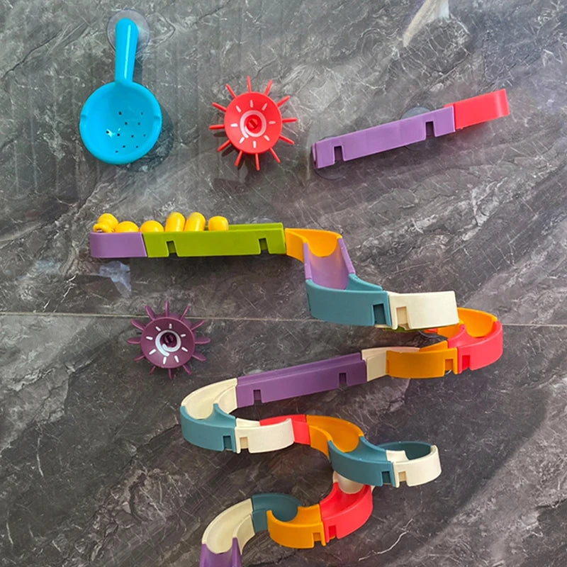 DIY Assembled Baby Bath Toys Water Slide Track for Fun Learning
