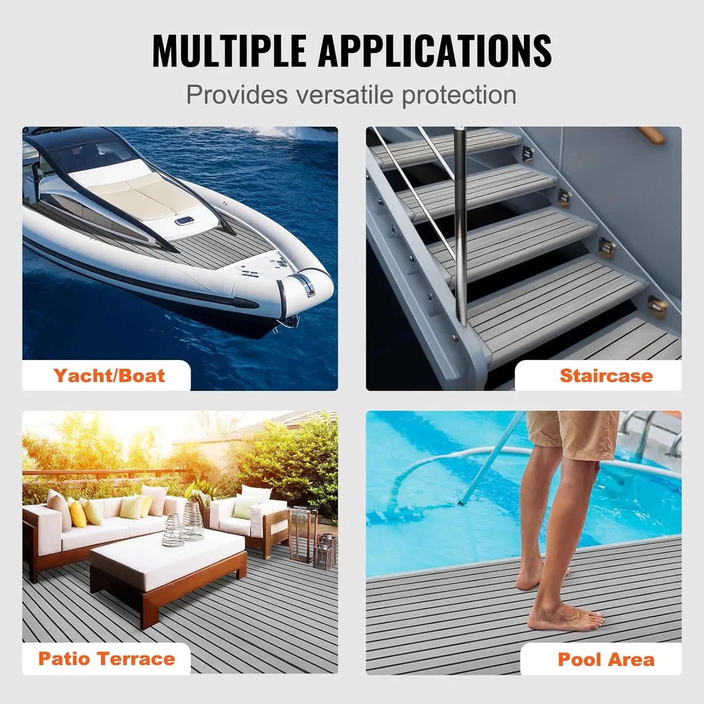 EVA Foam Faux Teak Boat Decking Mat for Non-Slip Flooring