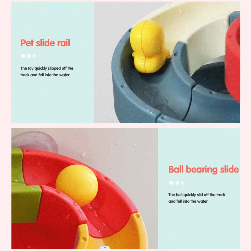 DIY Assembled Baby Bath Toys Water Slide Track for Fun Learning