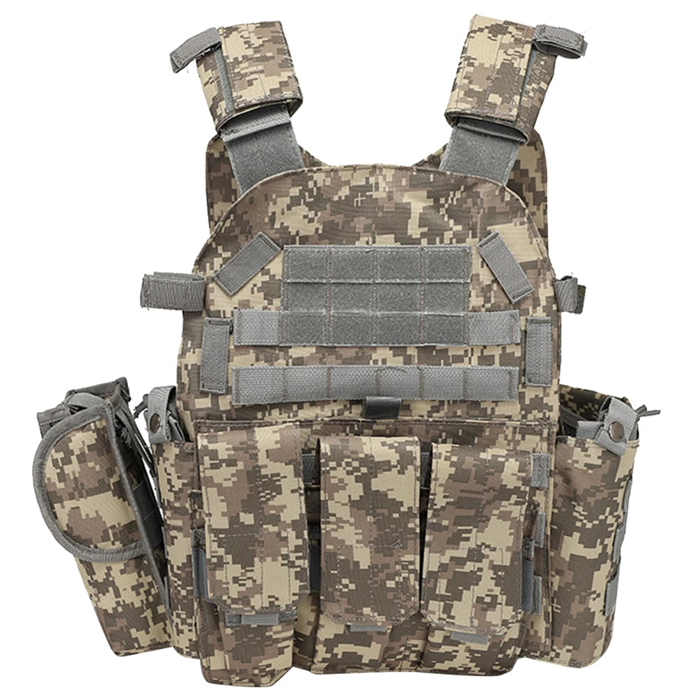 Nylon Tactical Vest Plate Carrier With MOLLE Camouflage