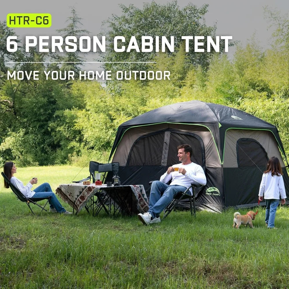 Happy Travel 6 Person Waterproof Camping Tent Easy Setup