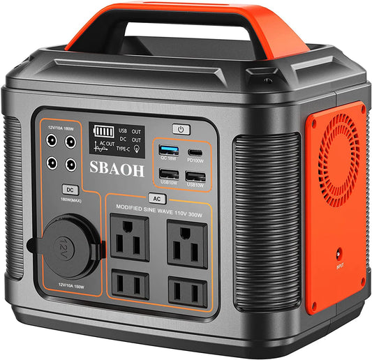 Portable Power Station 300W Quick Charge Solar Generator