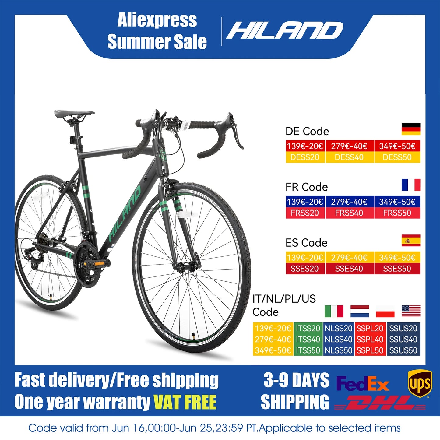Aluminum Road Bike Shimano 14 Speed With Lightweight Frame