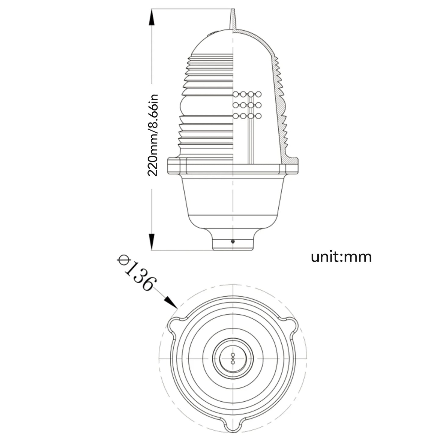 Super Bright Aviation Obstruction Light for Marine Safety