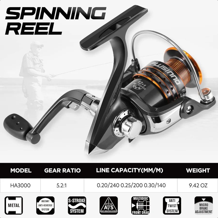 Plusinno Telescopic Fishing Rod and Reel Combo Lightweight and Durable