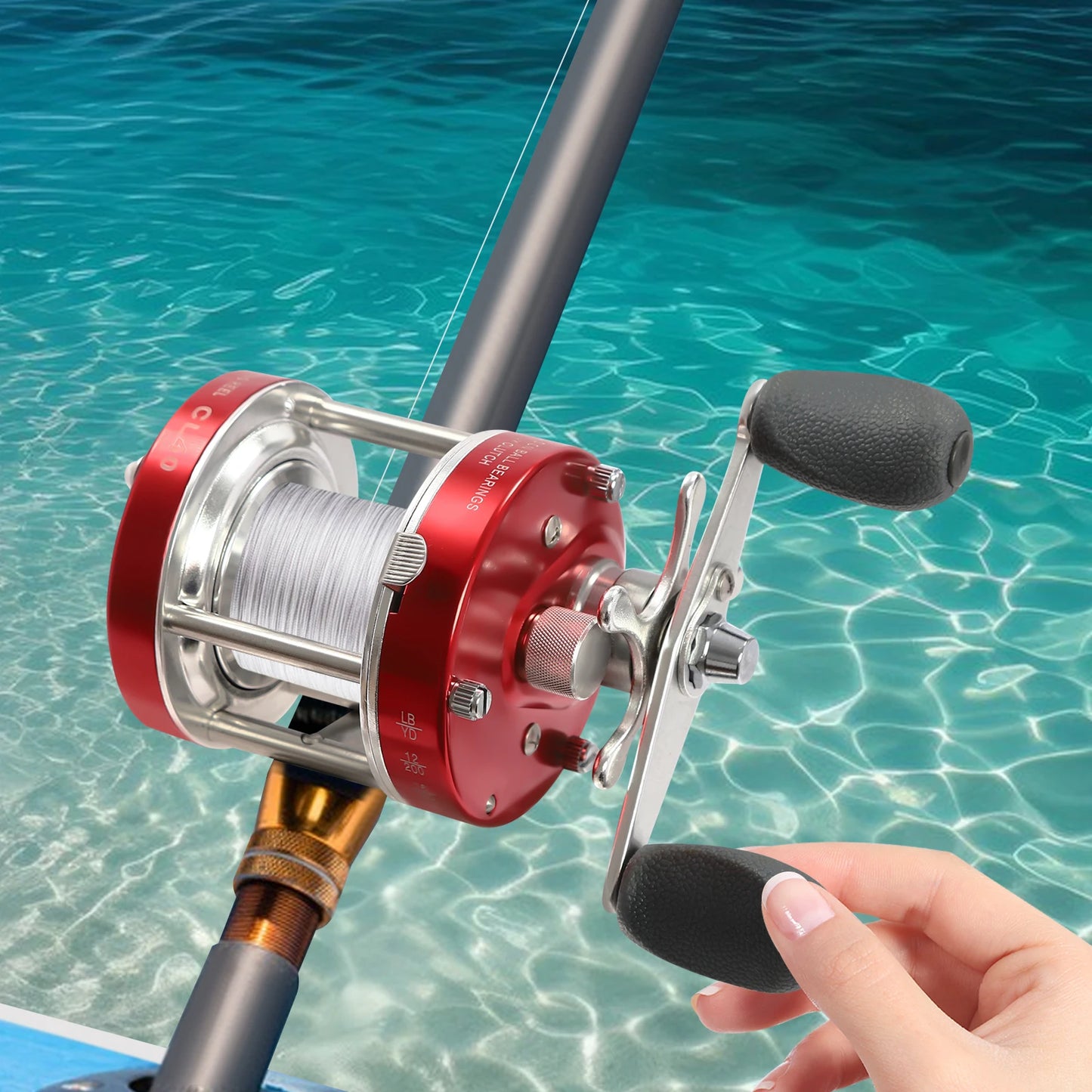Round Baitcasting Reel For Catfish With Smooth Casting