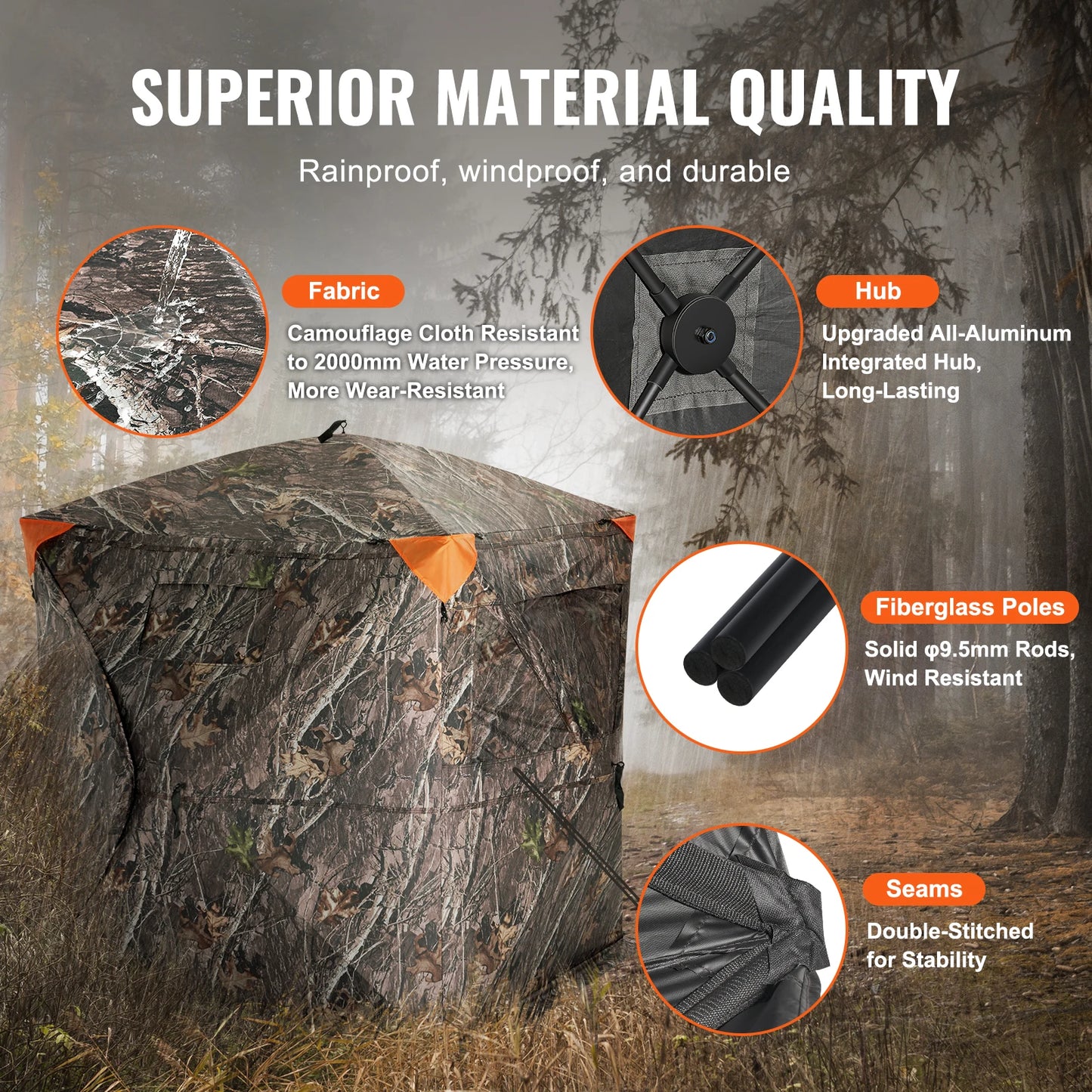 VEVOR 270 Degree See Through Ground Hunting Blind Pop Up