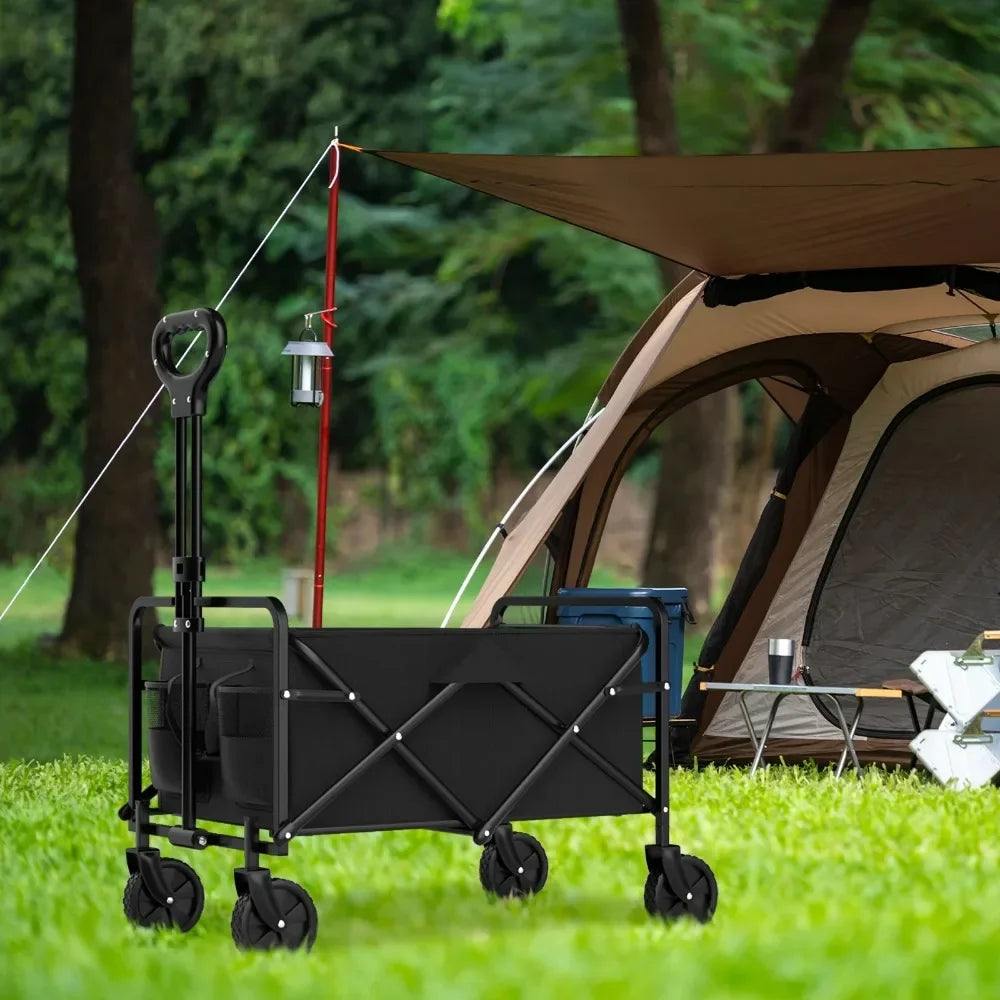 Portable Outdoor Camping Handcart with One-Hand Operation