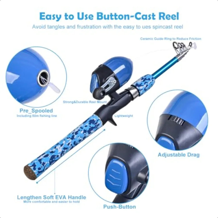 Portable Telescopic Fishing Rod Set for Kids Fun