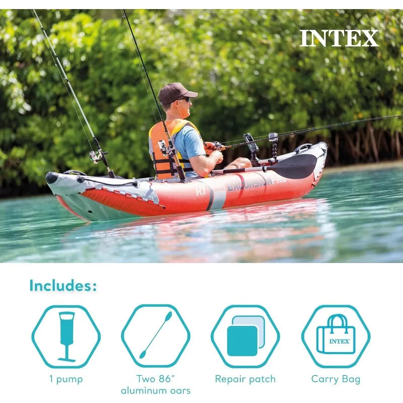 Intex Excursion Pro K1 Inflatable Kayak Set With Paddles
