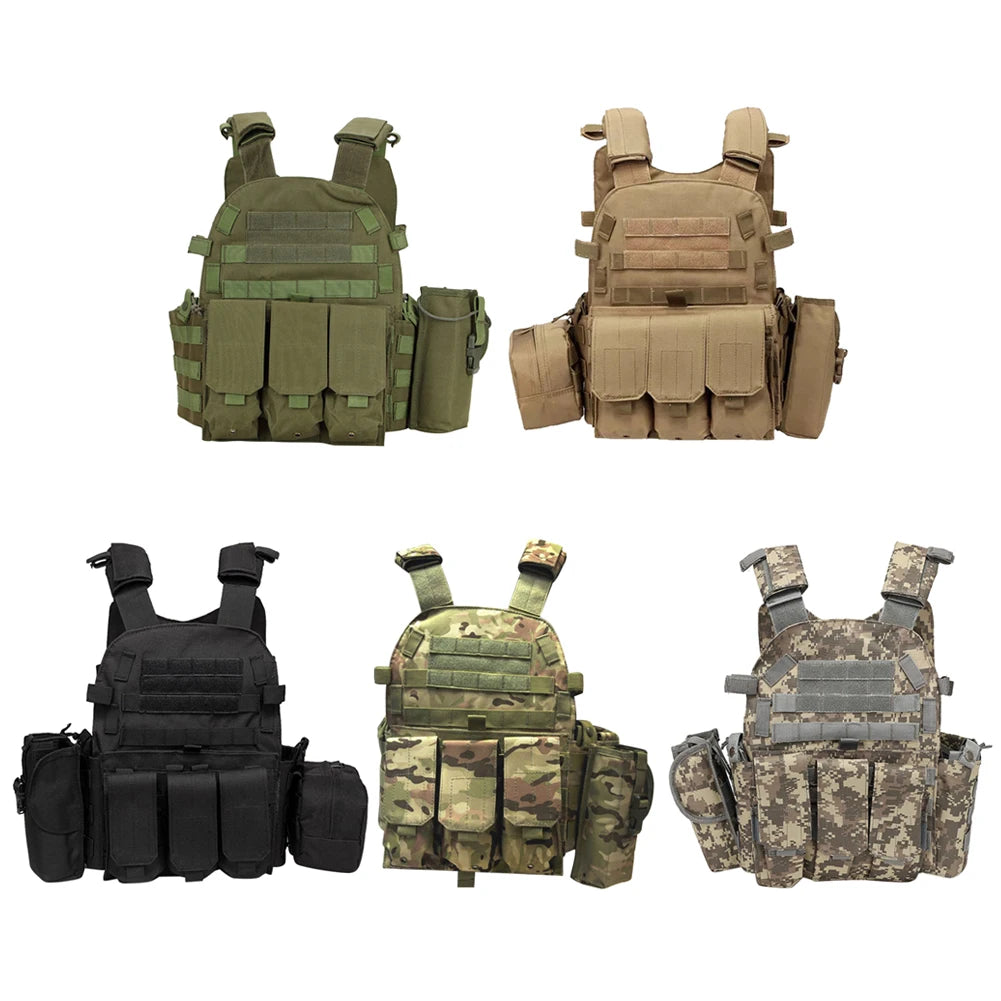 Nylon Tactical Vest Plate Carrier With MOLLE Camouflage