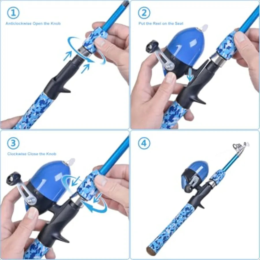 Portable Telescopic Fishing Rod Set for Kids Fun