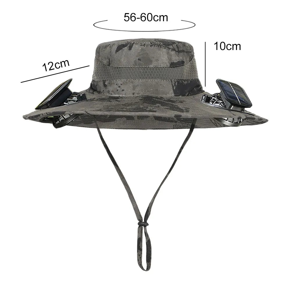 Solar Powered Fan Hat With UV Protection And Breathable Brim