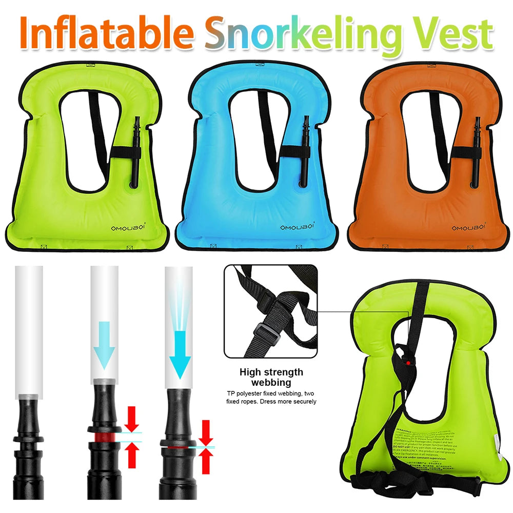 Adjustable Inflatable Snorkeling Vest for Safe Water Fun