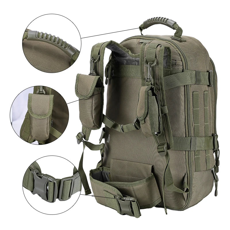 Durable Water-Resistant Tactical Backpack for Hiking and Camping