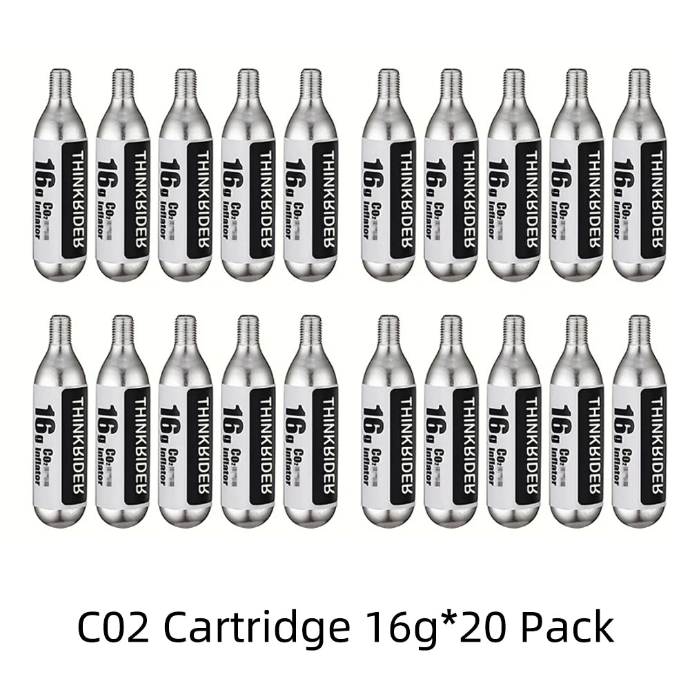 ThinkRider 16g Threaded CO2 Cartridges for Quick Bike Tire Inflation