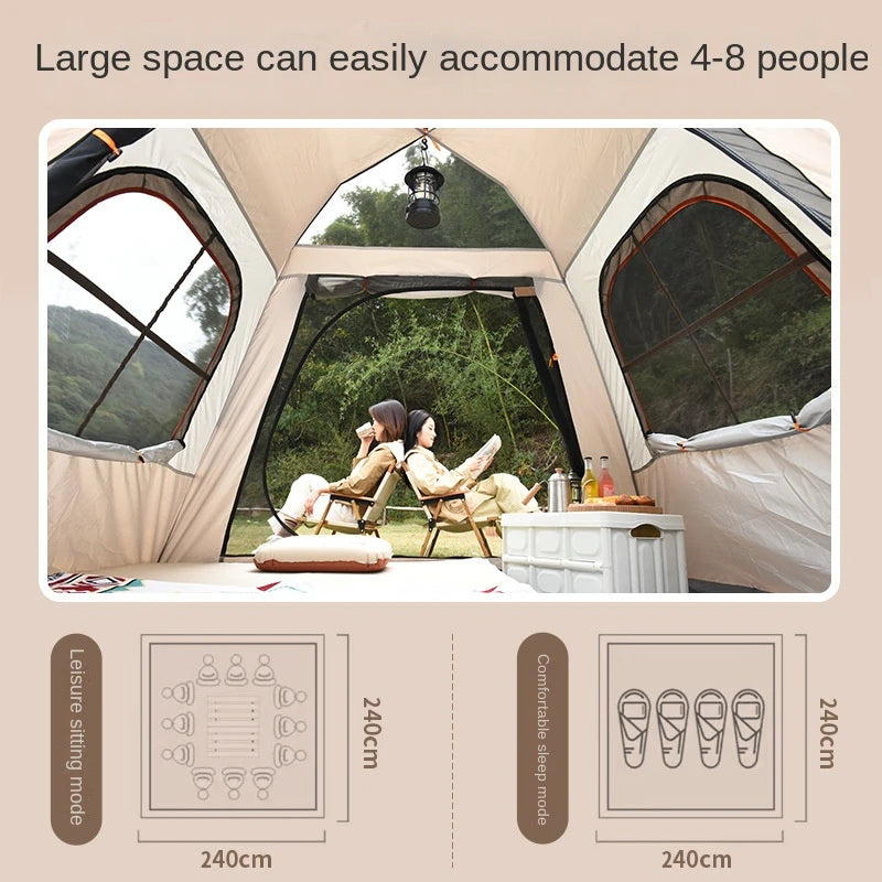 Double Layer Waterproof Automatic Beach Tent with UV Protection