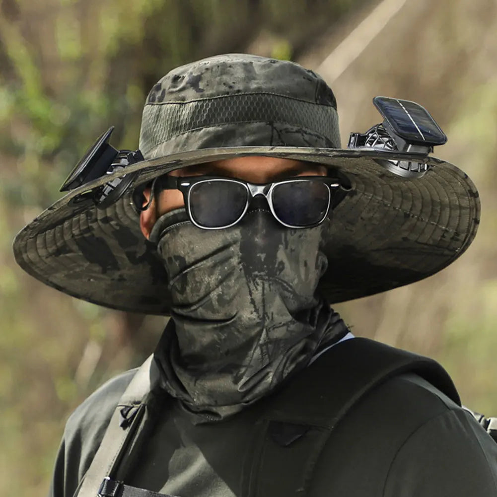 Solar Powered Fan Hat With UV Protection And Breathable Brim