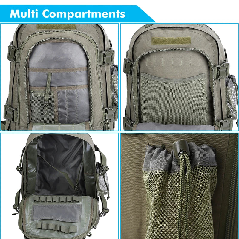 Durable Water-Resistant Tactical Backpack for Hiking and Camping