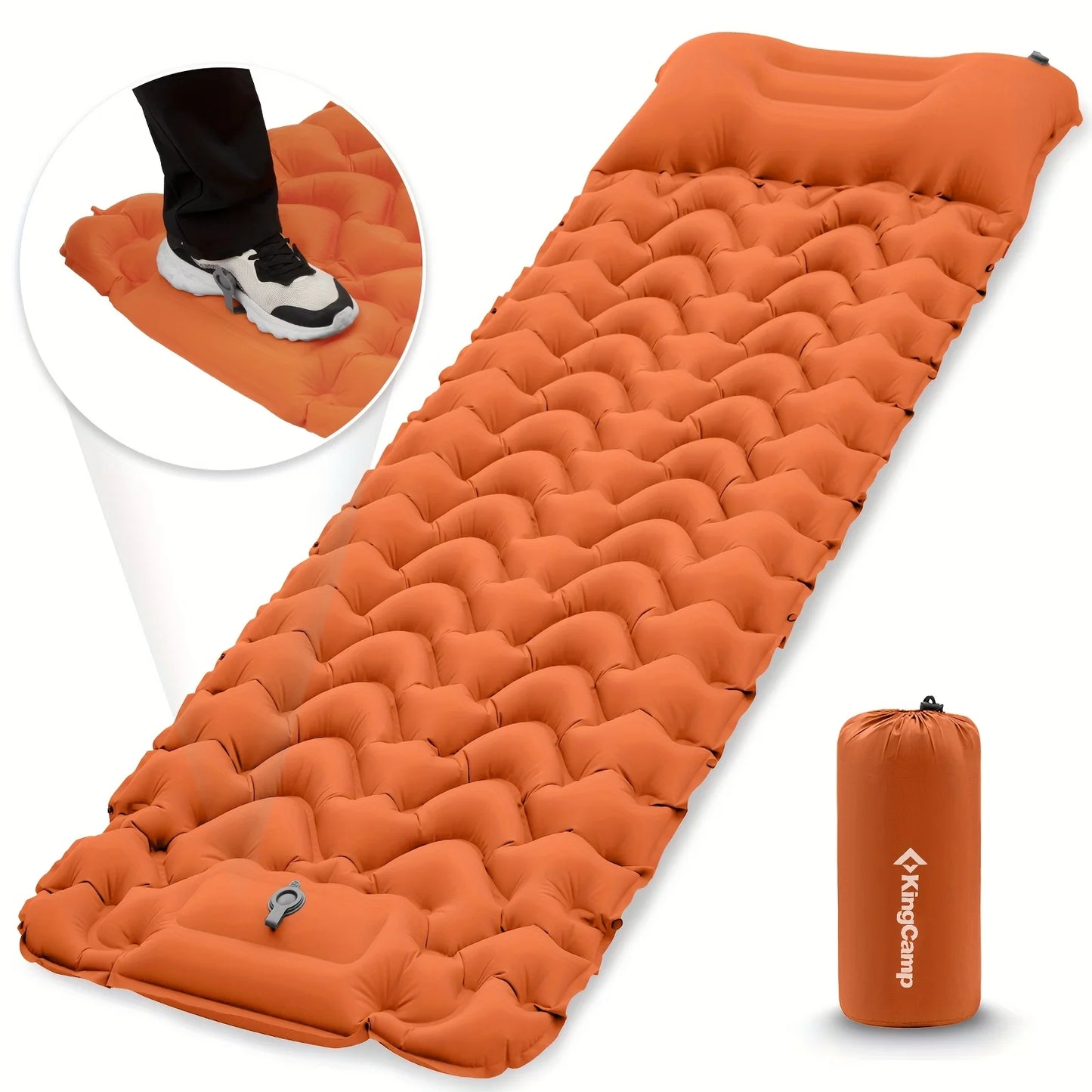KingCamp Self Inflating Sleeping Pad With Built-In Foot Pump