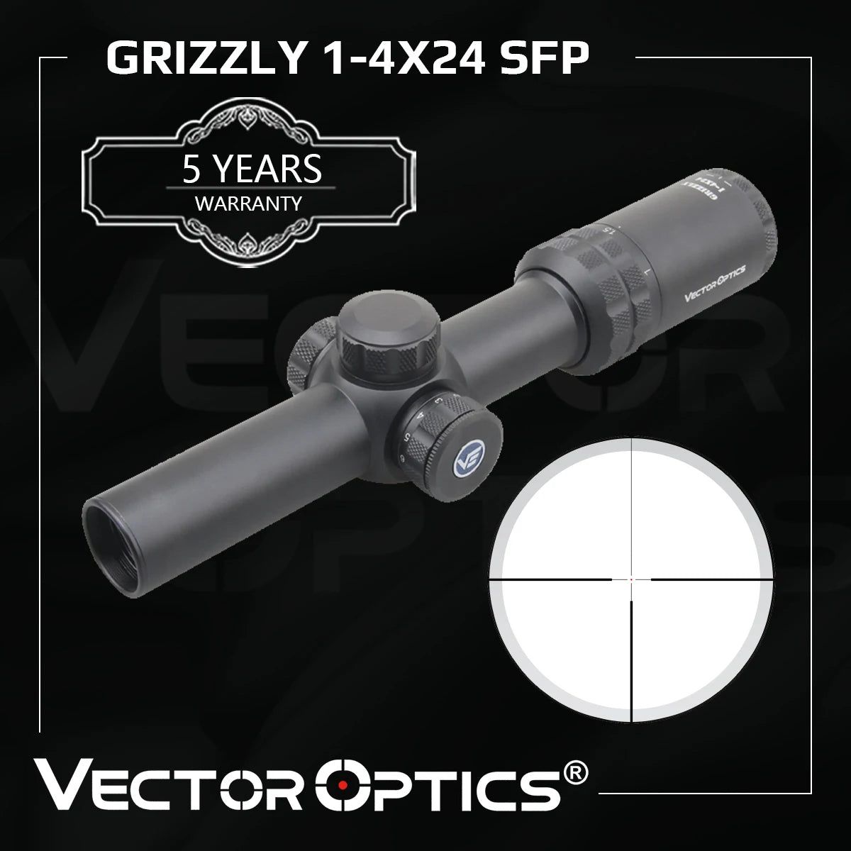 Vector Optics Grizzly 1-4x24 Riflescope with Illuminated Reticle