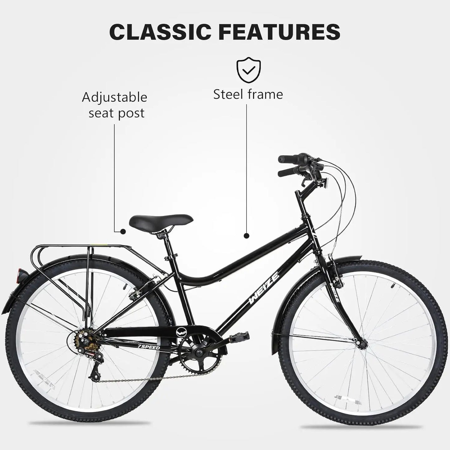 Beach Cruiser Bike 26 Inch With Front And Rear Fenders