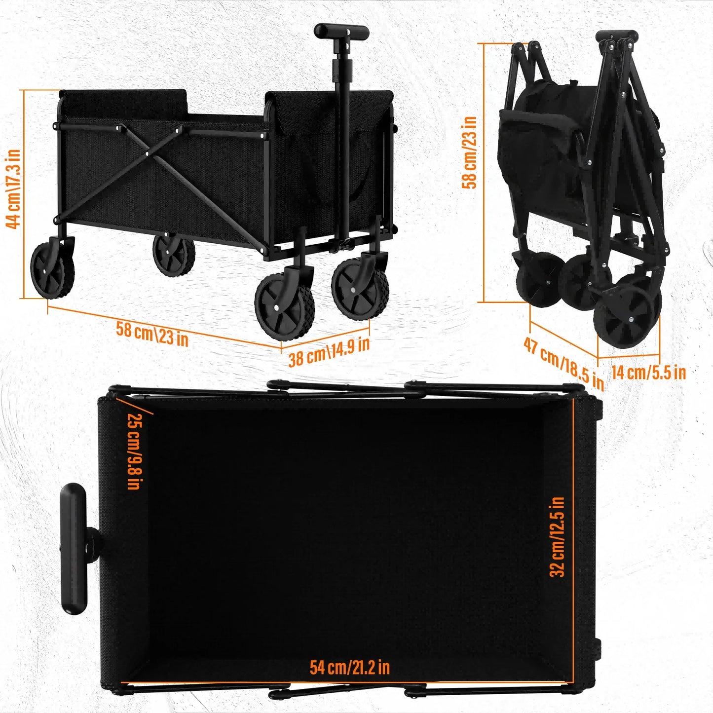 Portable Outdoor Camping Handcart with One-Hand Operation