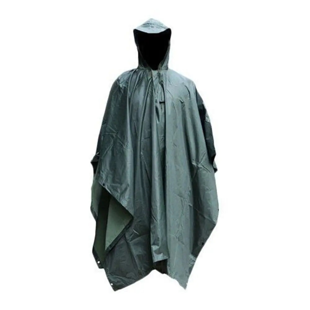 Tactical Waterproof Rain Poncho for Camping and Hiking