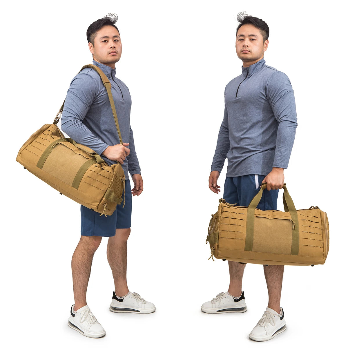 40L Tactical Travel Bag For Men Women With Shoe Compartment