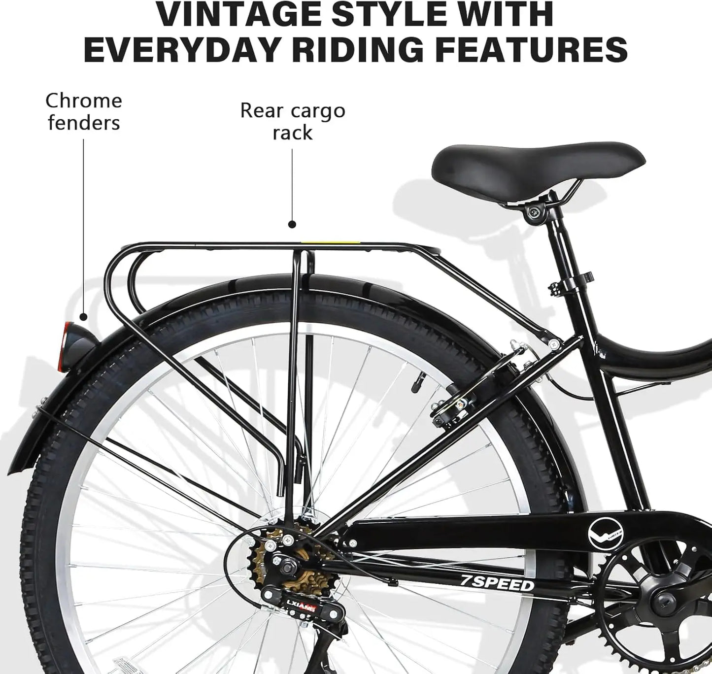 Beach Cruiser Bike 26 Inch With Front And Rear Fenders
