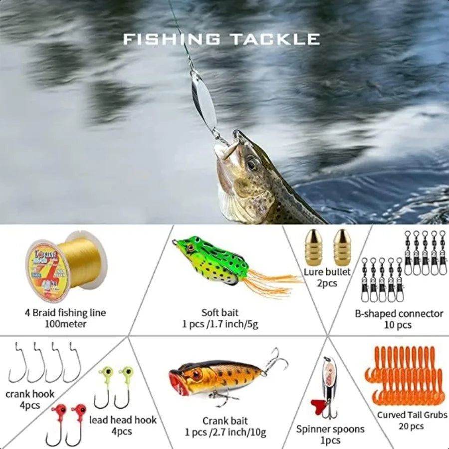 Collapsible Telescopic Fishing Rod and Reel Combo Portable Fishing Kit