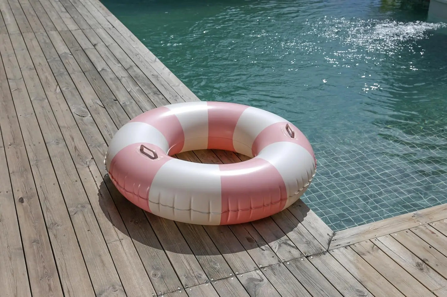 Large 35 Inch Classic Striped Swim Ring for Kids and Adults