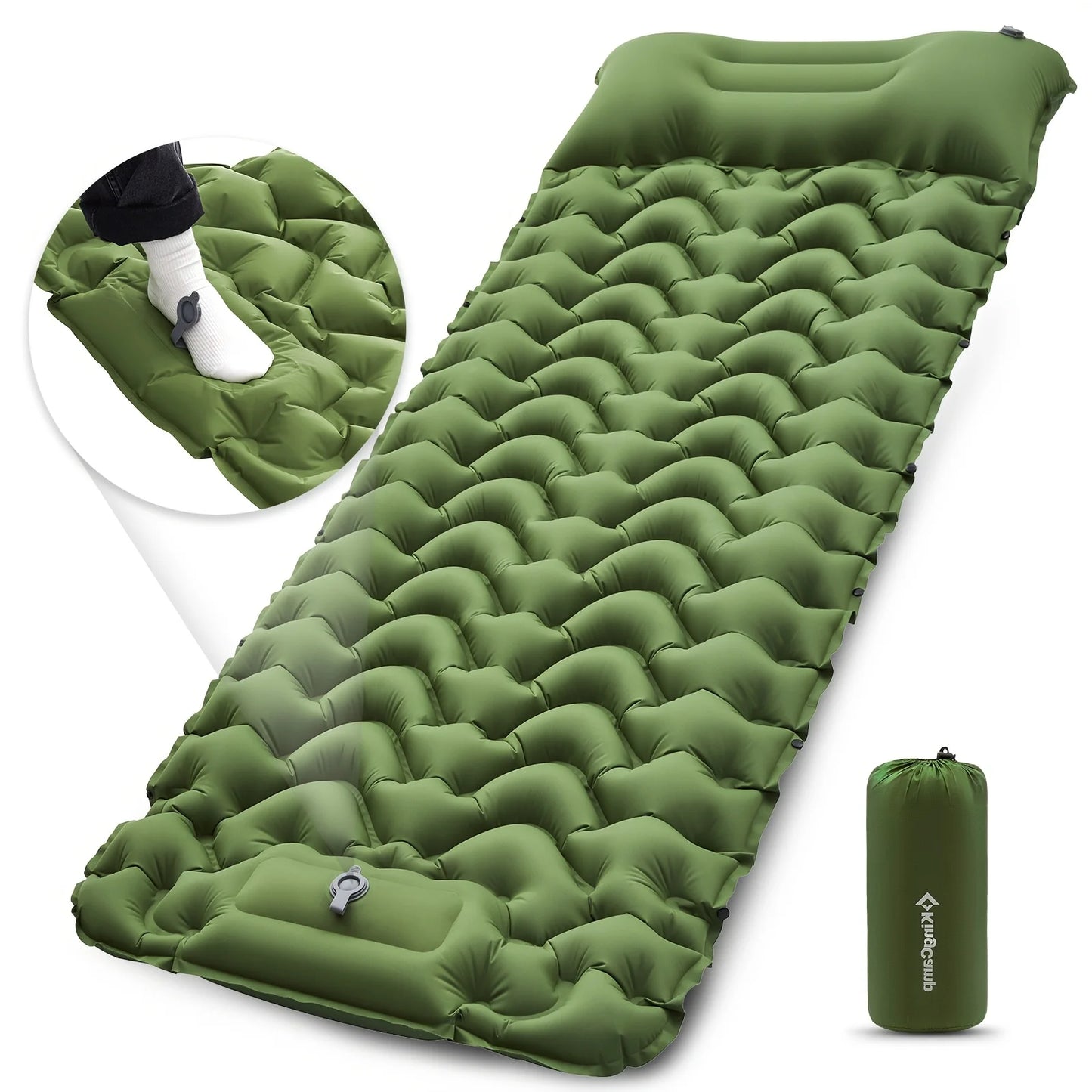 KingCamp Self Inflating Sleeping Pad With Built-In Foot Pump