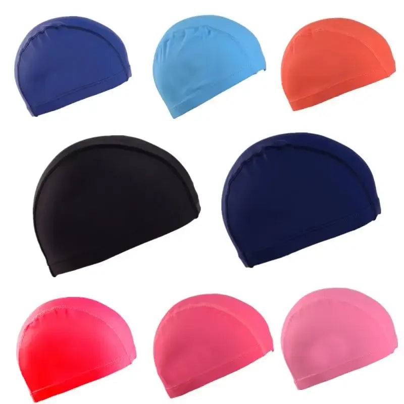 Ultra Thin Nylon Swimming Cap With Ear Protection Free Size