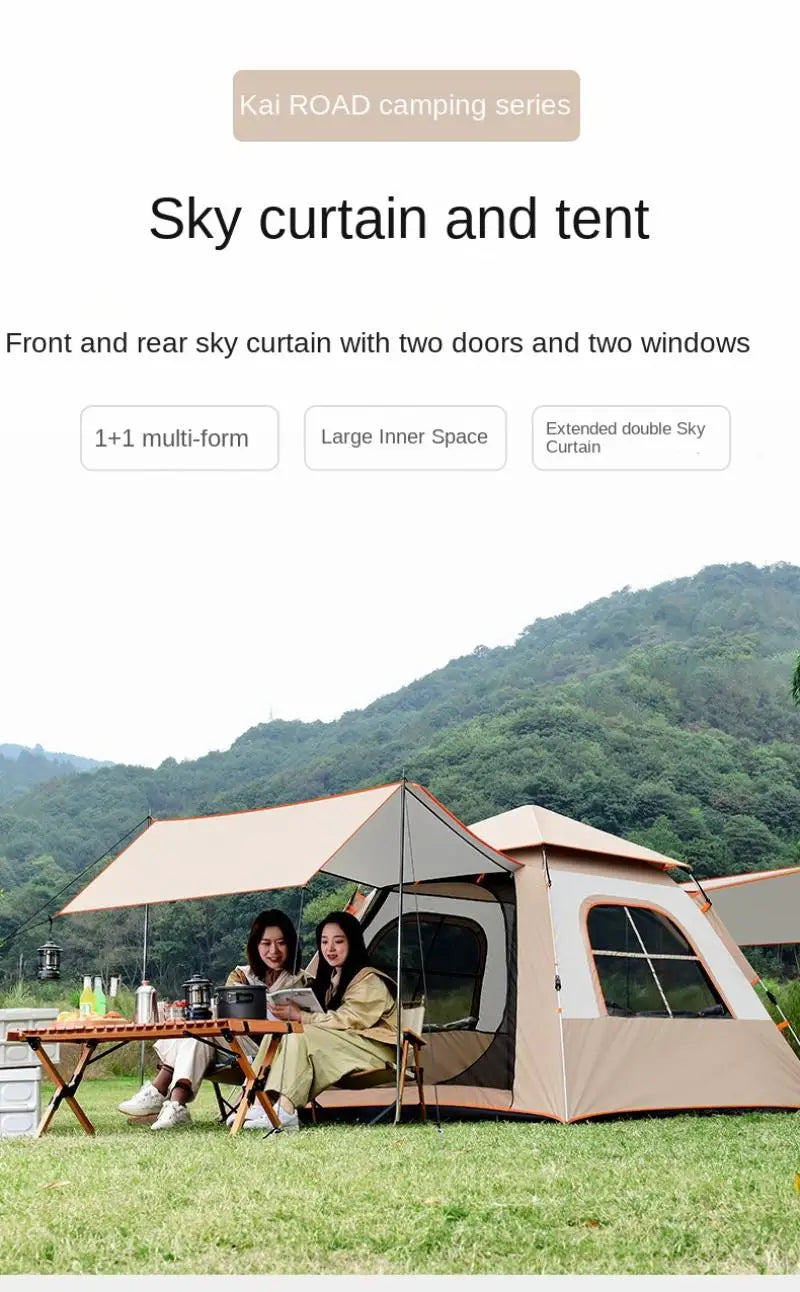 Double Layer Waterproof Automatic Beach Tent with UV Protection