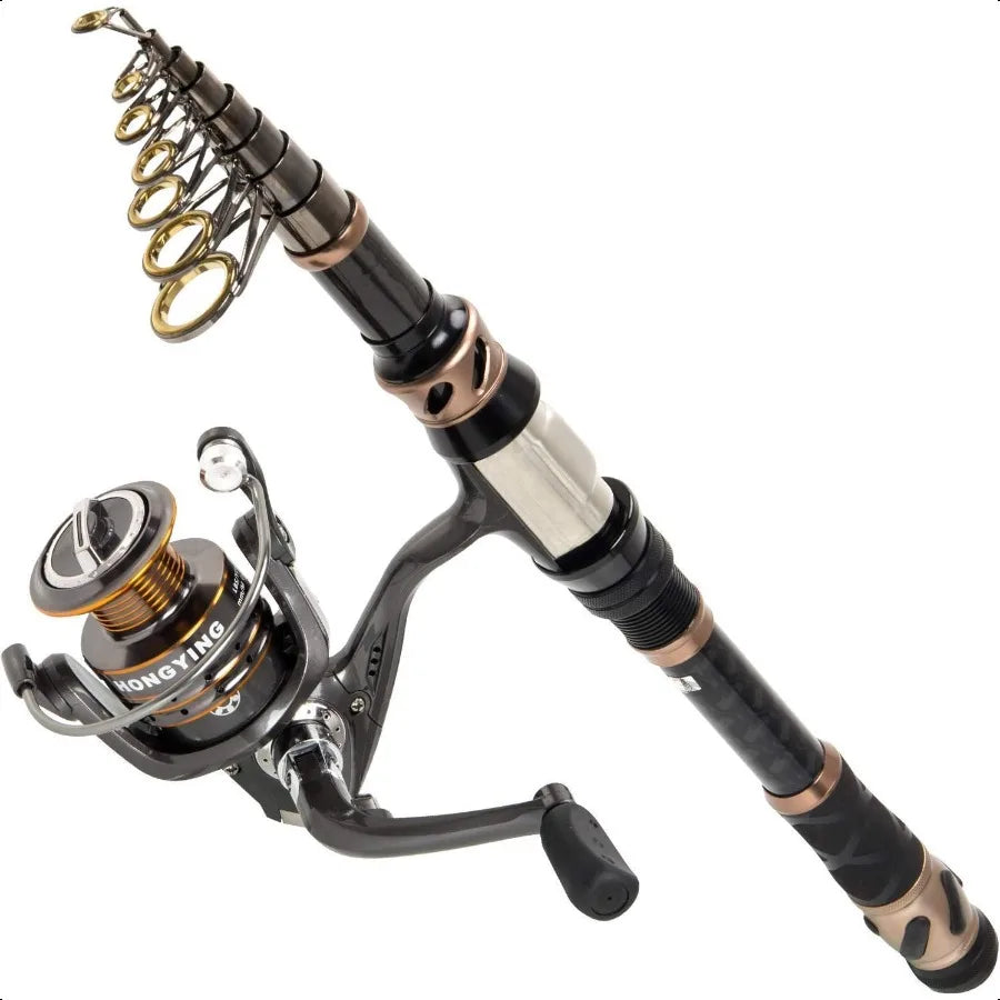 Plusinno Telescopic Fishing Rod and Reel Combo Lightweight and Durable