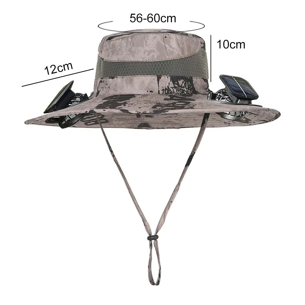 Solar Powered Fan Hat With UV Protection And Breathable Brim