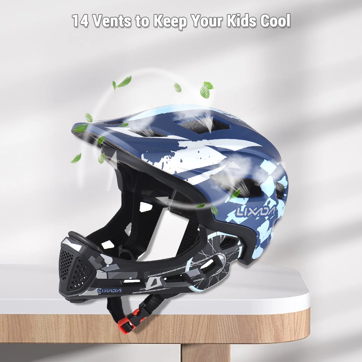 Kids Detachable Full Face Bike Helmet Adjustable Comfort