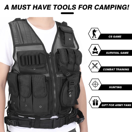 TOMSHOO Tactical Vest for Outdoor Activities and Comfort