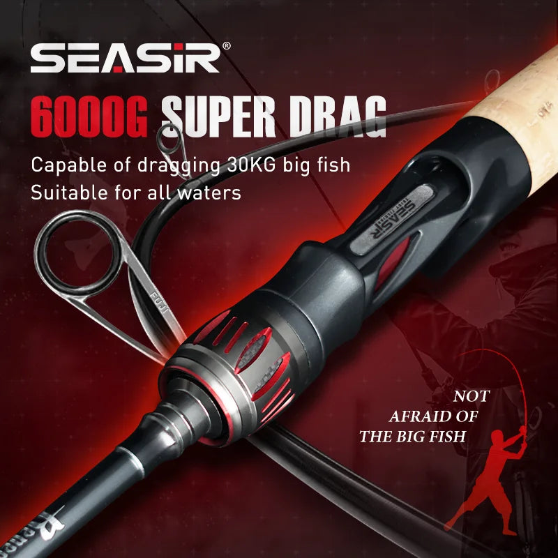 Seasir Carbon Fishing Rod with High Sensitivity and Super Drag