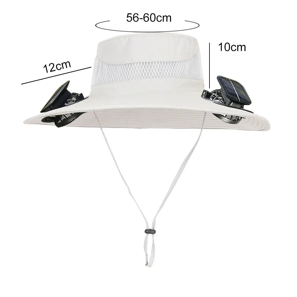 Solar Powered Fan Hat With UV Protection And Breathable Brim