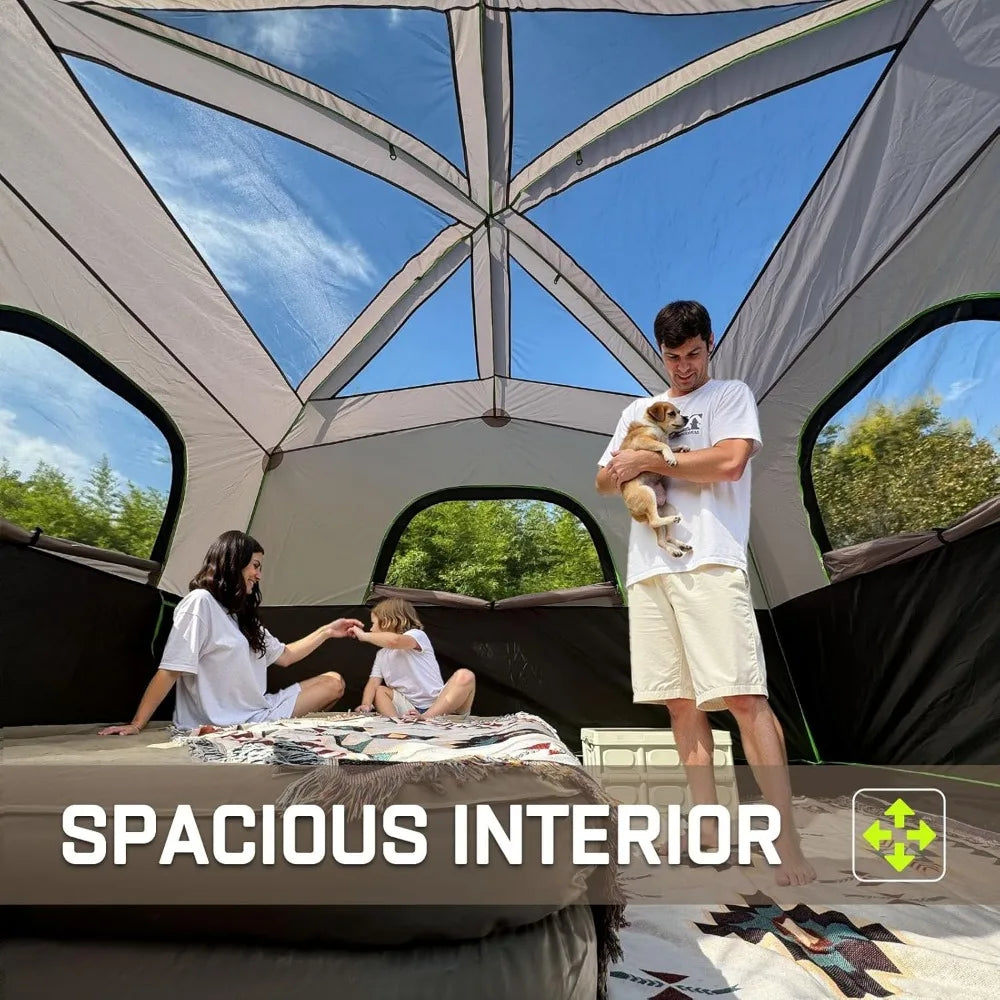 Happy Travel 6 Person Waterproof Camping Tent Easy Setup
