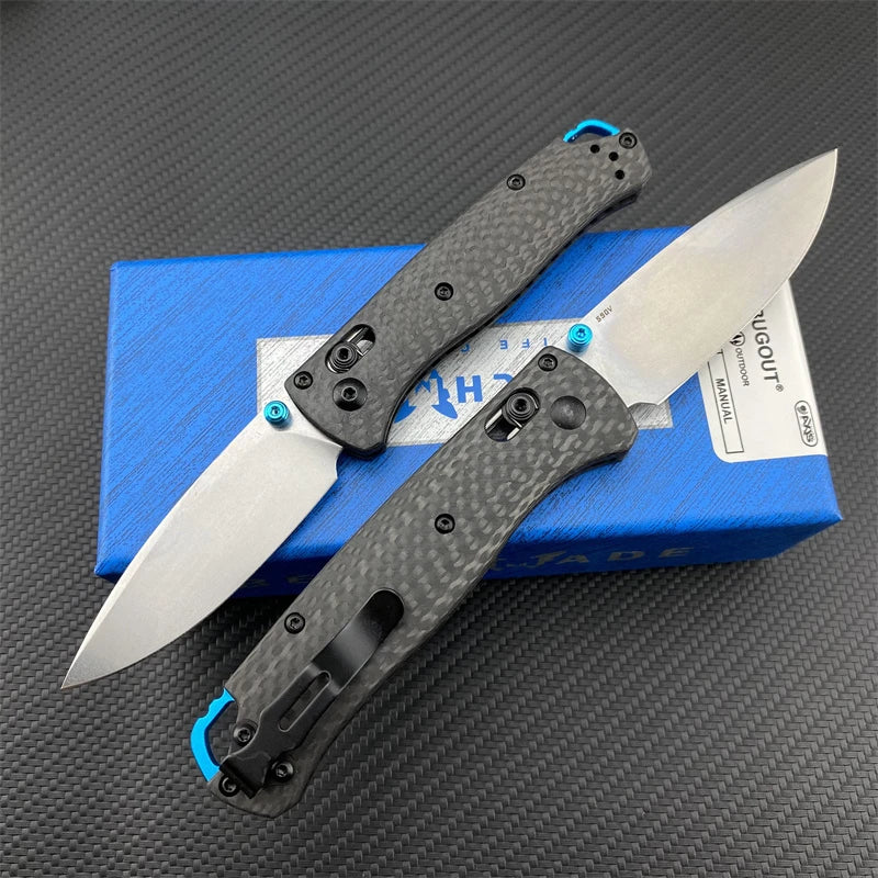 Folding Pocket Knife with Carbon Fiber Handle for Outdoor Survival