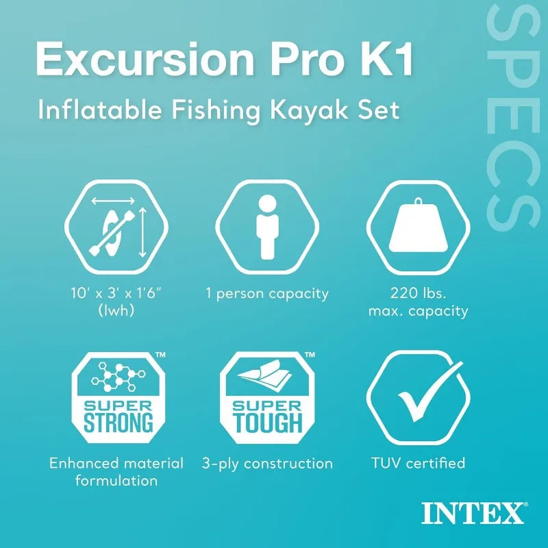 Intex Excursion Pro K1 Inflatable Kayak Set With Paddles
