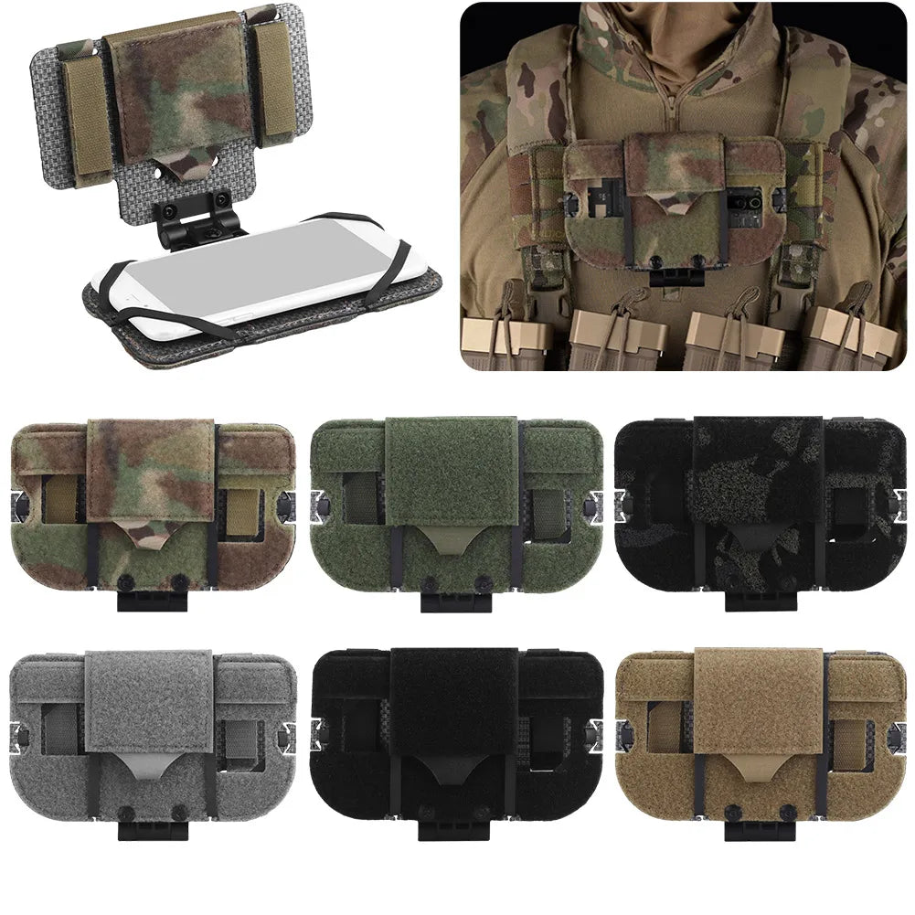 Tactical Vest Phone Holder With Quick Release MOLLE Pouch