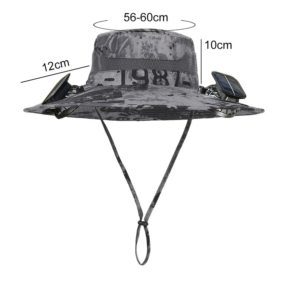 Solar Powered Fan Hat With UV Protection And Breathable Brim