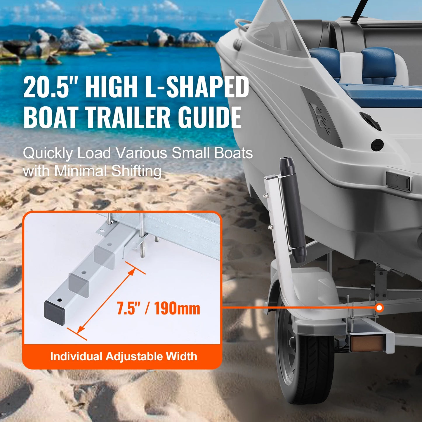 Adjustable Boat Trailer Guide Poles for Easy Loading Safety