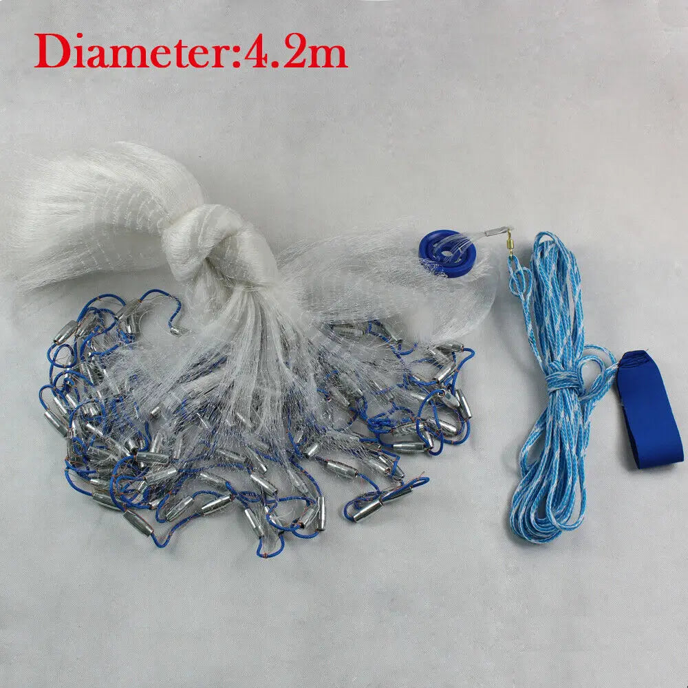 Durable 14ft Hand Cast Fishing Net With Dense Mesh