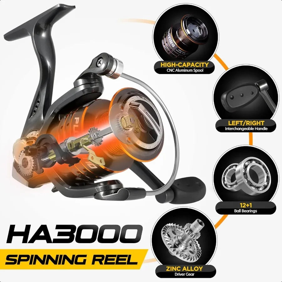 Plusinno Telescopic Fishing Rod and Reel Combo Lightweight and Durable